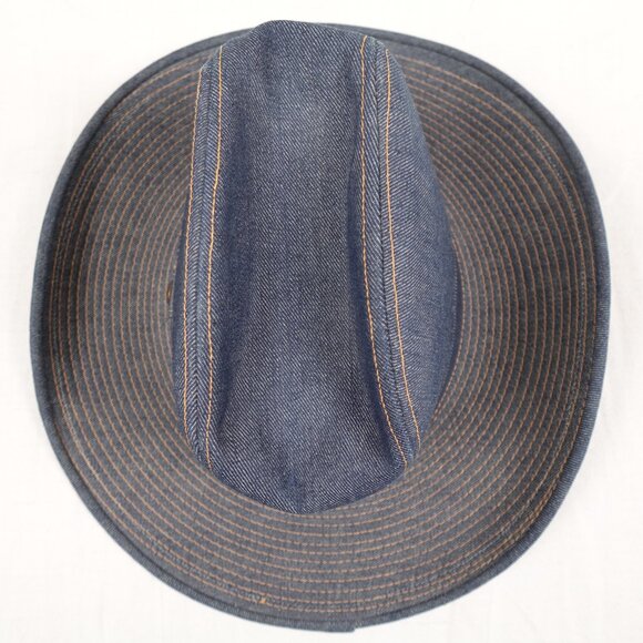 Vintage USA Levi's Denim Rodeo Cowboy Hat Size 7 3/8 Western 1970s - Picture 8 of 10